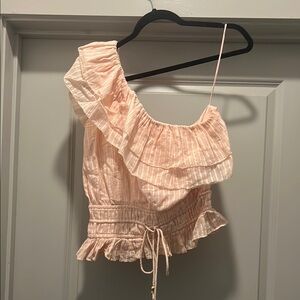 Karina Grimaldi Pink Blouse with Elegant Ruffles